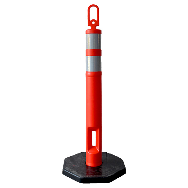 POSTE DE SEGURIDAD VIAL CON DOBLE REFLEJANTE LAMIRA NARANJA 45"